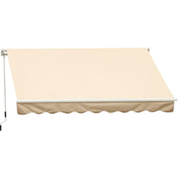 Outsunny - Store banne manuel rétractable alu. polyester imperméabilisé haute densité 4 x 2,5 m beige