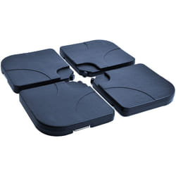 Outsunny - Lot de 4 poids de lestage carré avec poignée pour parasol 50 x 50 x 8 cm polyéthylène haute densité noir