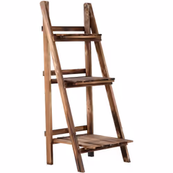 Cette magnifique étagère échelle à fleurs 3 niveaux pliable en bois de sapin vous permettra de mettre en valeur vos fleurs et ...