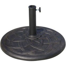 Pied de parasol base de lestage de parasol rond résine imitation fonte motif rosace diamètre 57 cm poids net 19 Kg