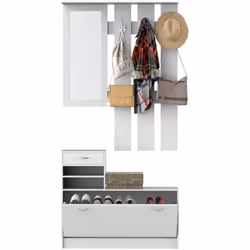 Description générale Ce superbe ensemble de meubles d'entrée au design contemporain illuminera votre intérieur. Il comprend u ...