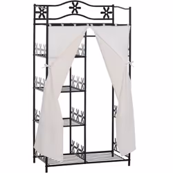 Description générale Cette magnifique armoire penderie multi rangements, dotée de 5 étagères, d'une barre de penderie et de 2 ...
