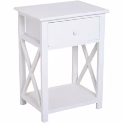 Description générale Cette magnifique table de chevet au style cosy, avec ses croix latérales et ses 3 espaces de rangement ( ...