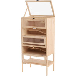 Cage pour hamsters souris petits rongeurs multi-niveaux 5 étages 10 plateformes bois de pin 60 x 40 x 120 cm
