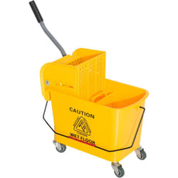 Homcom - Chariot de nettoyage lavage seau de ménage 20 l avec essoreur et séparateur eau sale propre jaune