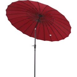 Outsunny - Parasol inclinable rond avec manivelle aluminium fibre de verre polyester diamètre 2,60 m coloris rouge