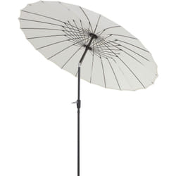 Outsunny - Parasol inclinable rond avec manivelle aluminium fibre de verre polyester diamètre 2,60 m coloris crème
