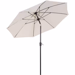Ce modele de parasol inclinable diamètre 2,65 m en aluminium et fibre de verre est grand et robuste afin de vous offrir une p ...