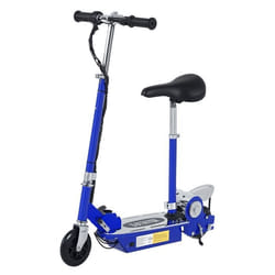 Trottinette électrique 120 W pliable pour enfant de 7 à 12 ans hauteur guidon et selle réglable 10 Km/h max. bleu