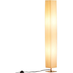 Homcom - Lampe lampadaire colonne sur pied moderne lumière tamisée 40 w 14L x 14l x 120H cm inox blanc