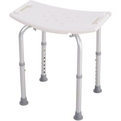 Siège de douche réglable en hauteur tabouret de douche ergonomique pieds antidérapants charge max. 136 Kg alu hdpe blanc