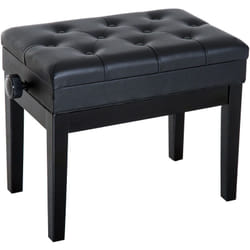 Homcom - Banquette tabouret siège pour piano hauteur réglable 55L x 33l x 48-58H cm coffre de rangement interne assise revêtement synthétique