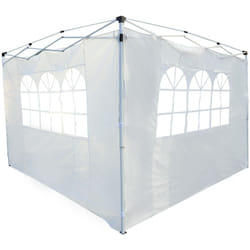 Outsunny - Parois latérales de rechange barnum tonnelle 3 x 3 ou 3 x 6 m 2 pièces 2 grandes fenêtres blanc