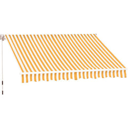 Outsunny - Store banne manuel rétractable aluminium polyester imperméabilisé 3L x 2,5l m orange blanc rayé