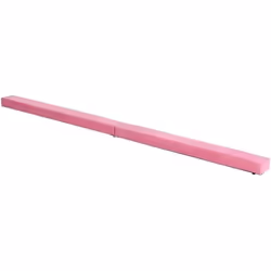 Poutre de gymnastique pliable poutre d’équilibre antidérapante 21 m revêtement daim rose