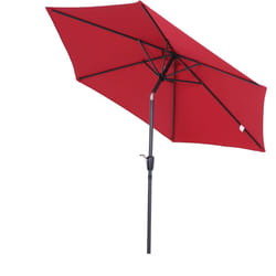 Outsunny - Parasol inclinable de jardin balcon terrasse manivelle toile polyester imperméabilisée haute densité 180 g/m² Ø2,7 x 2,35H m alu rouge