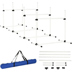 Pawhut - Agility pour chiens kit agility chien parcours agility chien set de 4 obstacles professionnels hauteur réglable avec système de maintien au