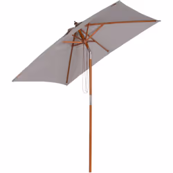 Description générale Ce grand modèle de parasol rectangulaire inclinable, dimensions 2L x 1,5l x 2,3H m, en bois massif de ba ...