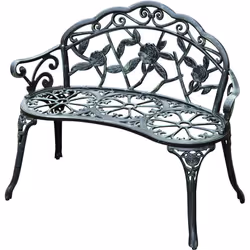 Description générale Ce magnifique banc de jardin 2 places, au style néo-rétro en fonte d'aluminium, apportera une touche d'é ...