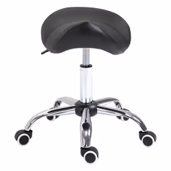 Tabouret de massage HOMCOM - Tabouret selle ergonomique pivotant 360° - Hauteur réglable - Noir chromé