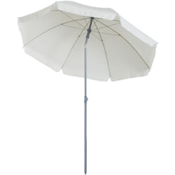 Parasol inclinable octogonal de jardin ø 2,2 x 2,3 h m métal polyester crème
