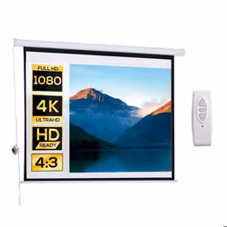 Ecran de projection motorisé home-cinéma format 4:3 84 pouces 171L x 128H cm blanc