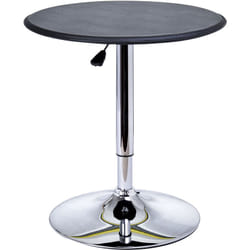 Homcom - Table de bar table bistro chic style contemporain table ronde hauteur réglable 67-93 cm ø 63 cm plateau pivotant 360° métal chromé pvc noir