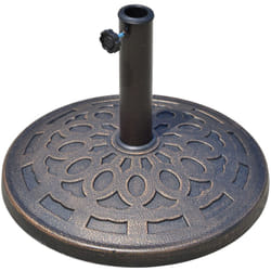 Outsunny - Pied de parasol base de lestage parasol rond résine imitation fonte motif rosace ø 49 cm poids net 12 Kg bronze