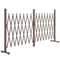 Barrière extensible rétractable barrière de sécurité avec roulette 405L x 31l x 104H cm alu métal chocolat