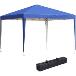 Outsunny - Tonnelle barnum de jardin pliant anti-UV + sac de transport acier Oxford 3 x 3 x 2,55 m bleu