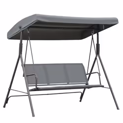 Balancelle de jardin - Outsunny - 3 places - toit inclinaison réglable - assise et dossier ergonomique - acier textilène - gr ...