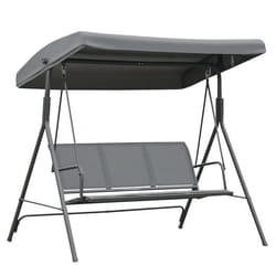 Balancelle de jardin - Outsunny - 3 places - toit inclinaison réglable - assise et dossier ergonomique - acier textilène - gris