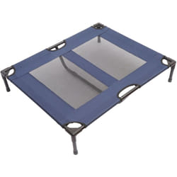 Lit sur pieds xxl pour chien chat lit de camp animal lit surélevé tissu oxford textilène micro-perforé 92L x 76l x 18H cm bleu marine