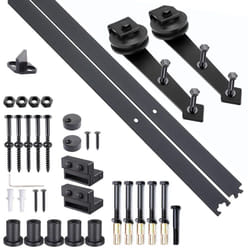Homcom - Kit de porte coulissante système galandage pour porte épaisseur 35-45 mm largeur max. 1 m charge max. 100 Kg acier brun foncé