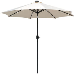 Outsunny - Parasol octogonal inclinable ø 2,67 x 2,4 m lumineux solaire 24 led polyester haute densité 180 g/m² crème