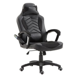 Luxe fauteuil/chaise de bureau gamer fonction massage + chauffage intégrée dossier inclinable 68x69x117cm Noir