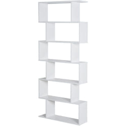 Homcom - Bibliothèque étagère zig zag design contemporain 80L x 23l x 192H cm 6 niveaux blanc
