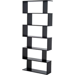 Bibliothèque étagère zig zag design contemporain 80L x 23l x 192H cm 6 niveaux noir
