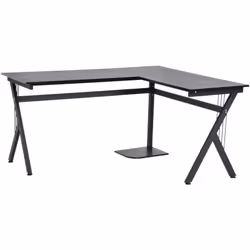 Description générale Ce bureau d'angle est le meuble idéal pour installer vos équipements informatiques. En forme de L, la ta ...