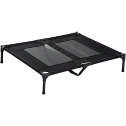 Lit sur pieds pour chien chat lit de camp animal lit surélevé Oxford textilène micro-perforé dim. 92L x 76l x 18H cm noir