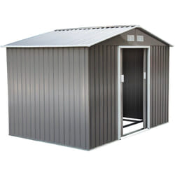 Outsunny - Abri de jardin - remise pour outils - cabanon double porte coulissante - fondation incluse - dim. 277L x 191l x 192H cm - tôle d'acier
