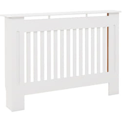 Homcom - Cache-radiateur design panneau cabinet 112L x 19l x 81H cm mdf blanc