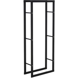 Homcom - Etagère porte bois de cheminée porte-bûches design contemporain charge max. 100 Kg dim. 60L x 25l x 150H cm métal noir