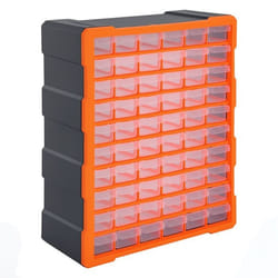 Casier de rangement 60 tiroirs orange noir
