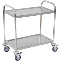 Chariot de service desserte de cuisine à roulettes 2 étagères 71L x 41l x 81H cm acier inox. chromé - Homcom