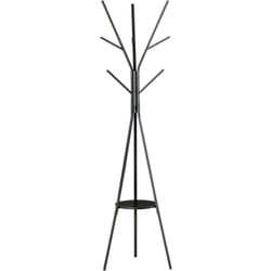 Homcom - Porte-manteau trépied design contemporain branches étagère + 9 patères dim. 45L x 45l x 180H cm métal noir
