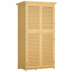 Outsunny Armoire de Jardin abri Jardin Remise pour Outils sur Pied 2 étagères Portes persiennes Toit bitumé étanche