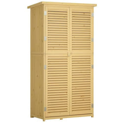 Outsunny Armoire de Jardin abri Jardin Remise pour Outils sur Pied 2 étagères Portes persiennes Toit bitumé étanche
