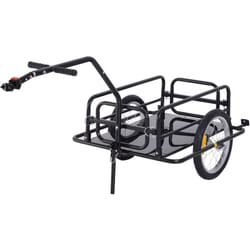 Homcom - Remorque vélo remorque de transport pour vélo 155L x 71,5l x 77H cm barre d'attelage universelle pliable acier noir