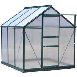 Description générale Cette magnifique serre de jardin en aluminium et polycarbonate à paroi doublée alvéolée (fondation inclu ...